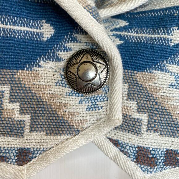 Vintage Blue and Gray Patterned Blazer - Picture 6 of 6